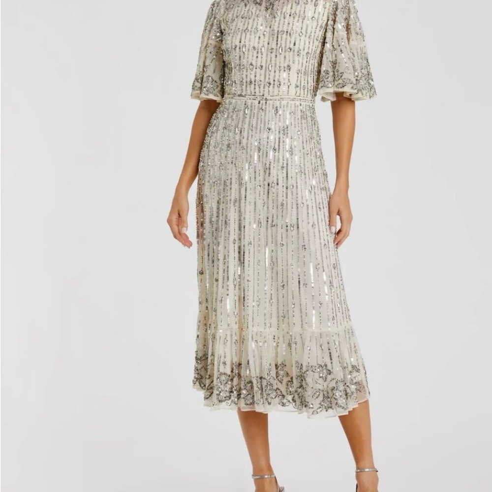 Elegant Silver Sequin Dress